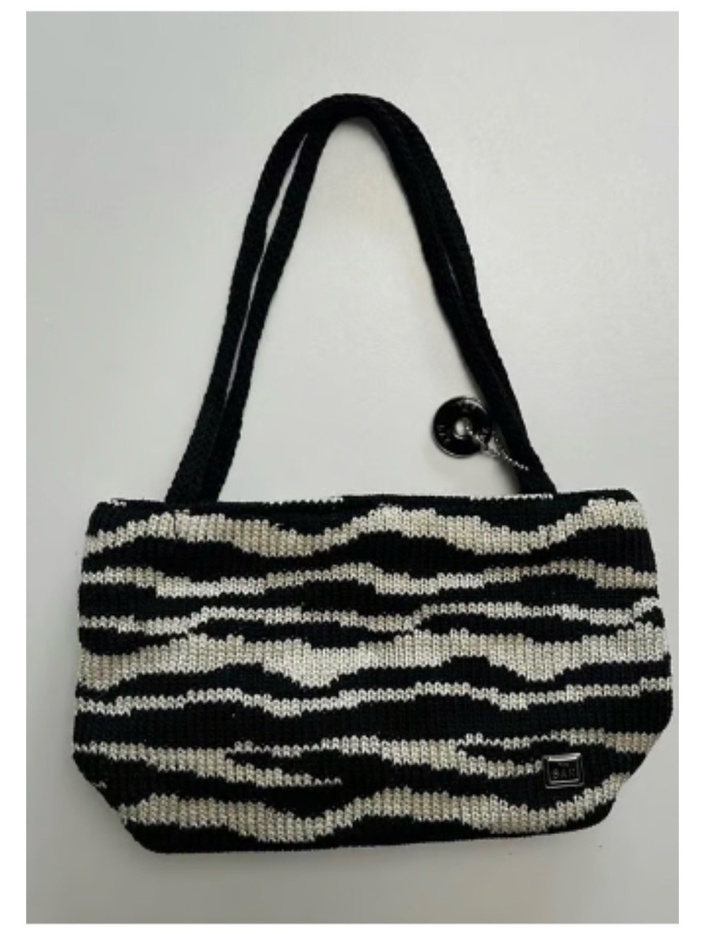The Sak Black and white Knit Wave Bag